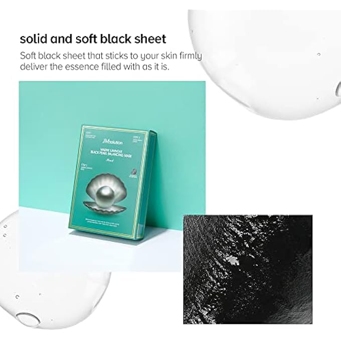 JMsolution MARINE LUMINOUS PEARL DEEP MOISTURE 3 STEP SKIN CARE FACE MASK - KOREAN SKINCARE FACIAL MASK - BOOSTING BRIGHTENING MOISTURIZING-10 SHEETS FOR DRY SKIN (BLACK PEARL) - Image 4